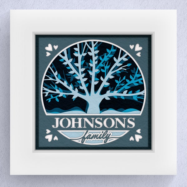 3D Family Shadow Box SVG For Cricut, Customizable Gift, Memorial Poem, Memorial Gift, Family Tree SVG, Files For Cricut Easy Instructions