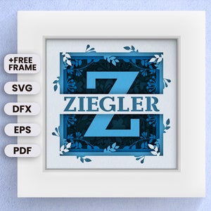3D Split Monogram A-Z Shadow Box, Custom Name, Split Monogram SVG, Alphabet Family Name SVG, Housewarming Gift, Files For Cricut