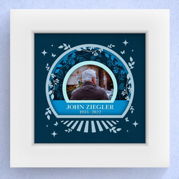 3D Memorial Shadow Box SVG, Customizable Memorial Gift, Memorial Poem, Files For Cricut Easy Instructions