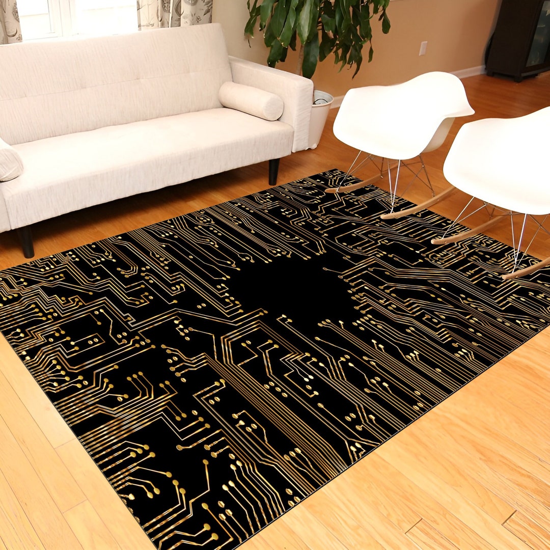 Circuit Pattern Rug 2025 Electrical Engineer Rug Pcb Rug Etsy