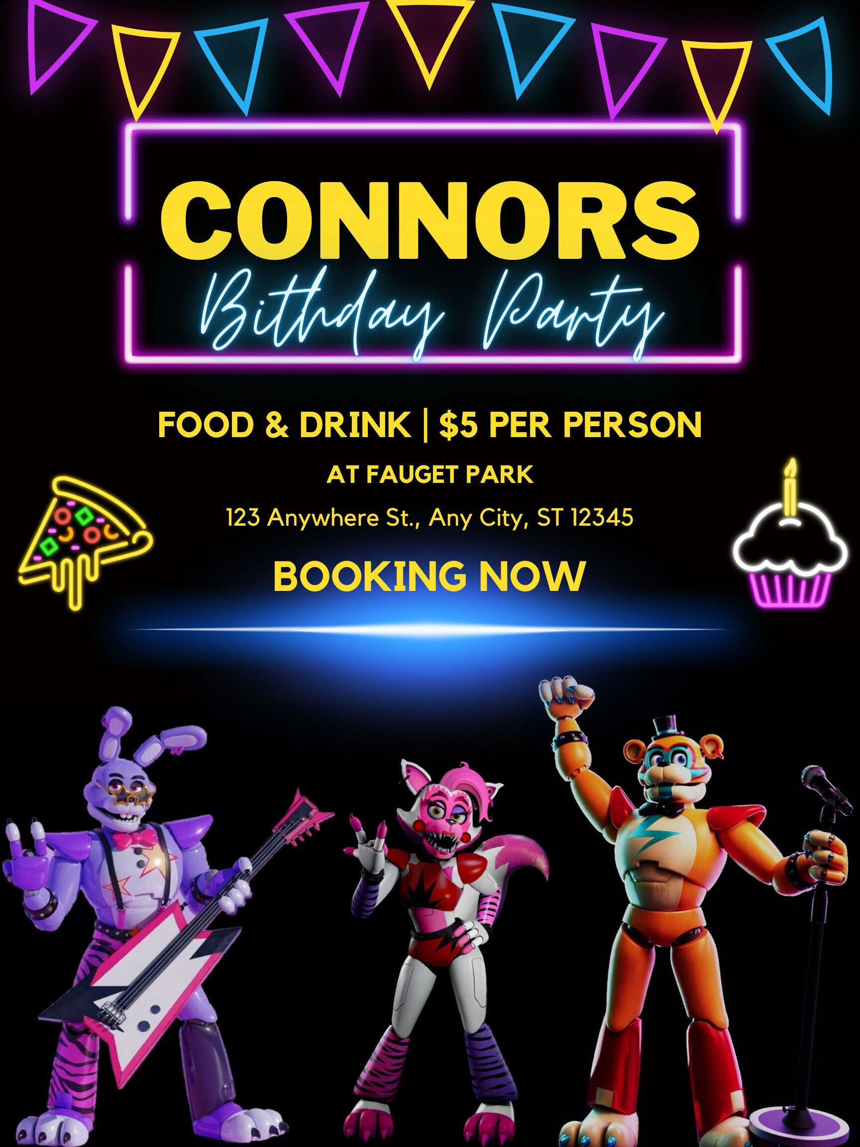 FNAF Invitation Canva Template Etsy FNAF Invitation Canva Template Etsy