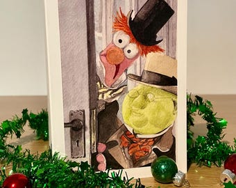Beaker and Dr Bunsen Honeydew *Muppet Christmas Carol* Christmas Card