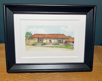 Original Hand Painted Mini Grittenham Barn Watercolour