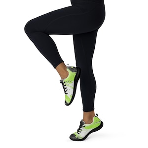Neon Green and white holofoil Women’s athletic shoes