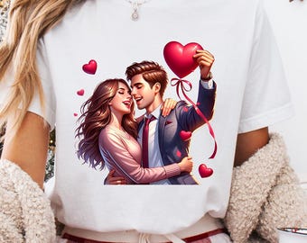 Romantic Couple Matching Shirt Design PNG: Aesthetic Love Sublimation, Valentine's Day Gift, Be Mine Png (Instant Digital Download)