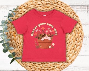 Cat Toddler Tshirt, Bloom your way Inspirational Baby Flower Shirt , Baby clothing, Baby Gift, Toddler Gift