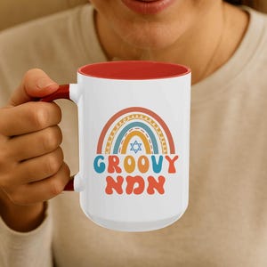 Groovy Jewish IMA Mug Mother&#39;s Day Gift Colorful Hebrew Mug for Mom Jewish Mother&#39;s Day Gift Israel Gift 15oz ceramic mug