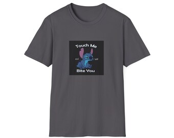 Stitch Touch Me And I Will Bite You G200 Navy Cotton Men TShirt Made In USA - T - Foto 8