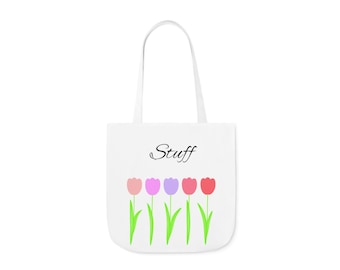 Stuff/ Flowers/ Everyday use Polyester Canvas Tote Bag (AOP)