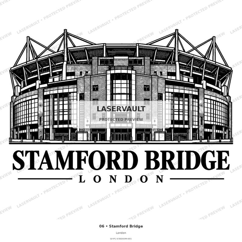 10-pack Premier League-stadion i PNG-format | Lasergravering av engelsk fotbollsstadion | Digital nedladdning av skifferunderlägg bild 3