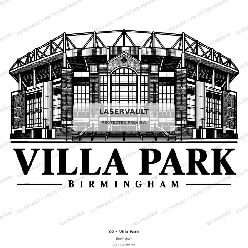 10-pack Premier League-stadion i PNG-format | Lasergravering av engelsk fotbollsstadion | Digital nedladdning av skifferunderlägg bild 7