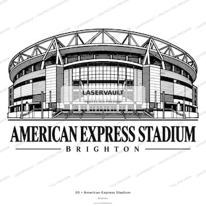 10-pack Premier League-stadion i PNG-format | Lasergravering av engelsk fotbollsstadion | Digital nedladdning av skifferunderlägg bild 8