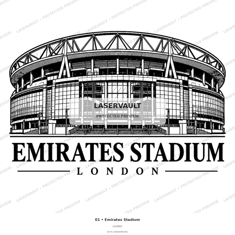 10-pack Premier League-stadion i PNG-format | Lasergravering av engelsk fotbollsstadion | Digital nedladdning av skifferunderlägg bild 6