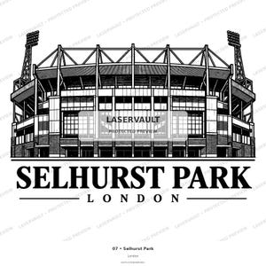 10-pack Premier League-stadion i PNG-format | Lasergravering av engelsk fotbollsstadion | Digital nedladdning av skifferunderlägg bild 4