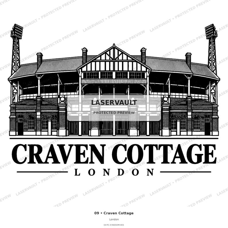 10-pack Premier League-stadion i PNG-format | Lasergravering av engelsk fotbollsstadion | Digital nedladdning av skifferunderlägg bild 9