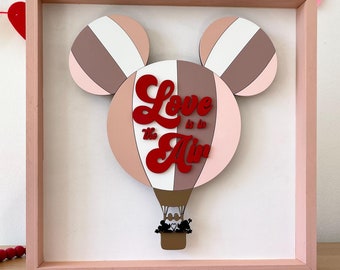 Love Is In The Air Sign | Disney Valentines Sign | Mickey and Minnie Valentines | Hot Air Balloon