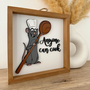 Ratatouille Sign | Anyone Can Cook Sign | Remy Sign | Disney Kitchen Decor
