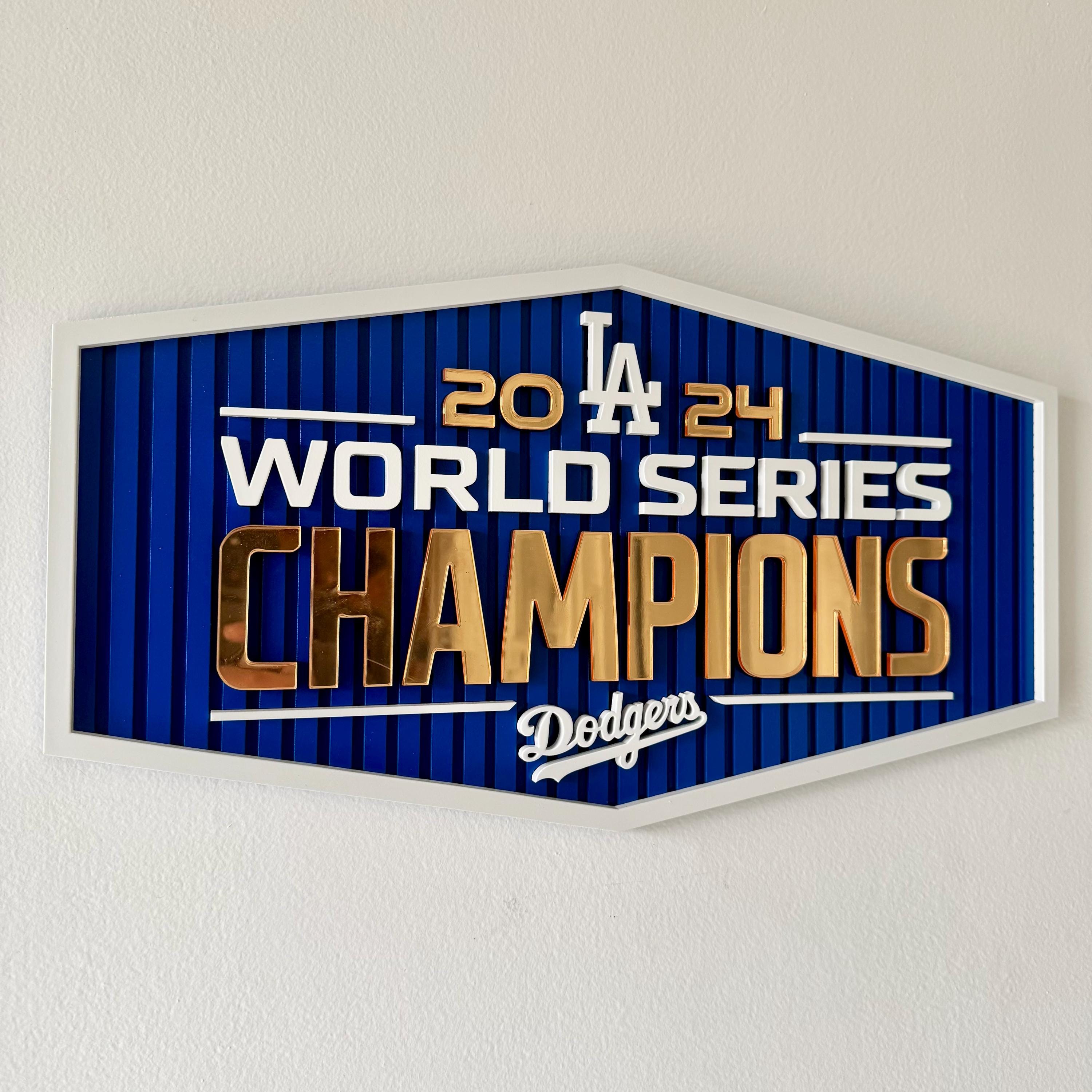 Los Angeles Dodgers 2024 World Series Champions Wood Display Sign