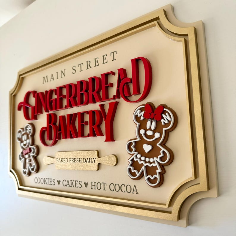 Main Street Gingerbread Bakery Sign | Mickey and Minnie Gingerbread ...