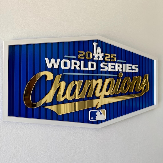 Los Angeles Dodgers 2025 World Series Champions Wood Display Sign