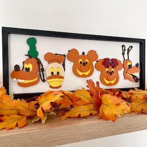 Disneyland Entrance Gate Pumpkins Sign | Mickey and Friends Pumpkin Sign | Halloween Mickey Sign | Disney Halloween Decor