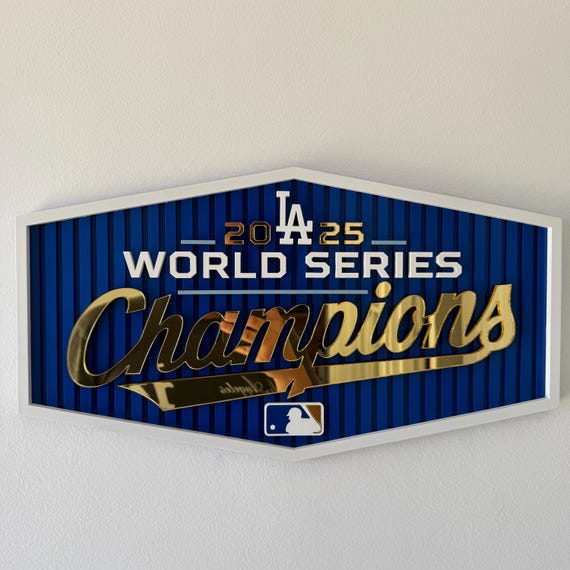 Los Angeles Dodgers 2025 World Series Champions Wood Display Sign