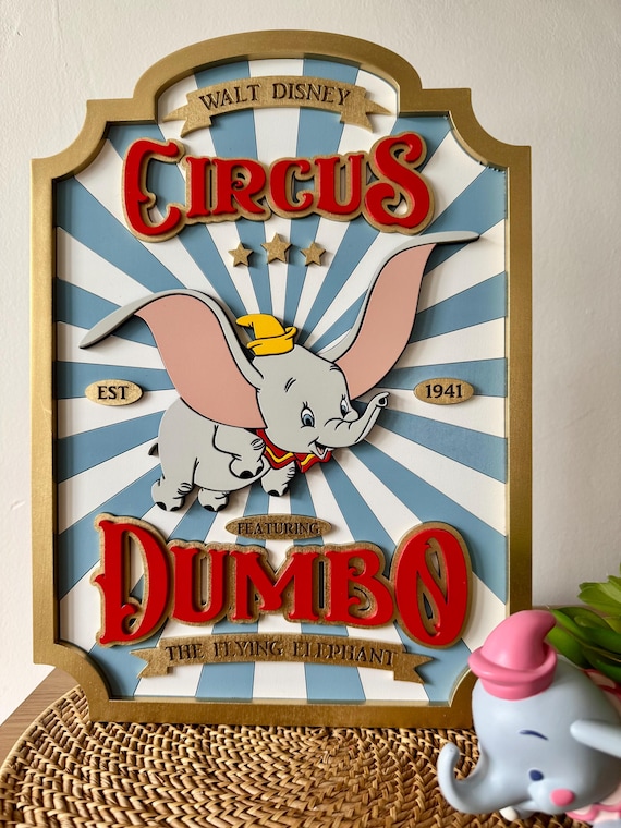 レア DUMBO'S CIRCUS FANTASY アートポスター 額縁付き Dumbo Circus Sign | Dumbo Sign | Disney Sign | Disney Nursery
