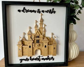 Disneyland Sleeping Beauty Castle | A Dream Is A Wish Your Heart Makes | Disney Castle Sign | 3D Castle