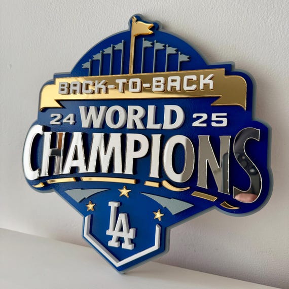 Los Angeles Dodgers Back to Back World Series Champions Wood