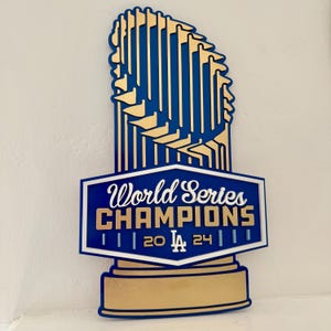 Los Angeles Dodgers 2024 World Series Champions Wood Display Sign