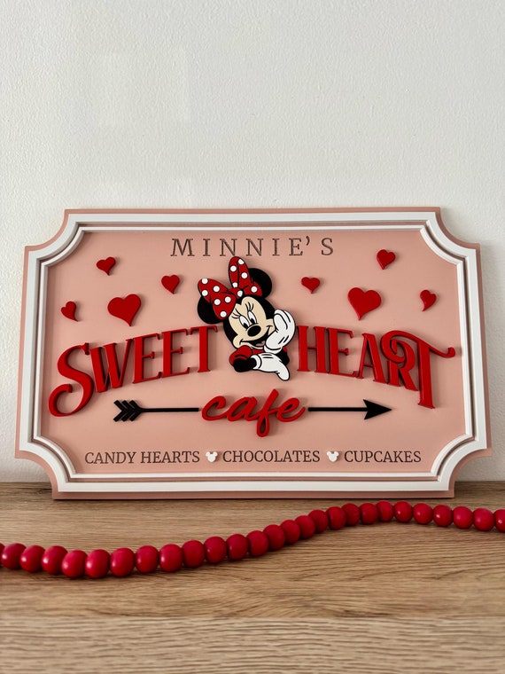Minnie's Sweetheart Cafe Sign | Disney Valentine's Sign | Minnie Valentine's | Valentine's Cafe Sign