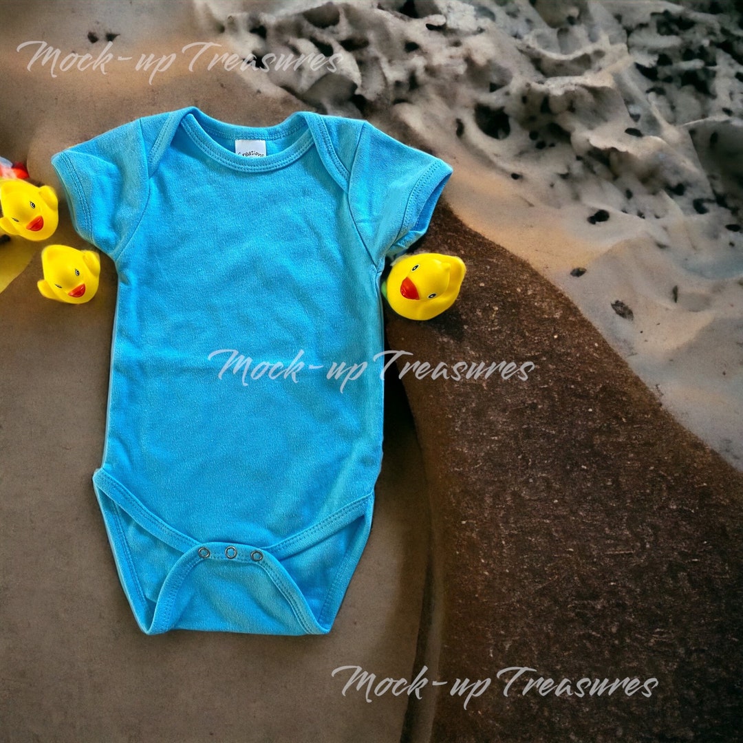 Soft Baby Blue Baby Onesie 2 Mockup Etsy