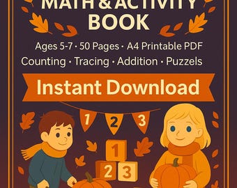 Printable Math Workbook Ages 5–7 | Rainy Day Math Book | 50 A4 Pages ...