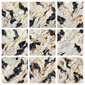 12 naadloze marmeren gouden diepblauwe achtergronden, naadloos patroon, graniettextuur, natuursteenontwerp, digitaal papierpakket, naadloos patroon