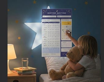 Kids Bedtime Routine Chart | A4 Printable Sleep Tracker (PDF)