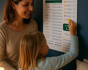 Printable Chore Chart: Weekly Allowance Tracker for Kids (Digital Download)