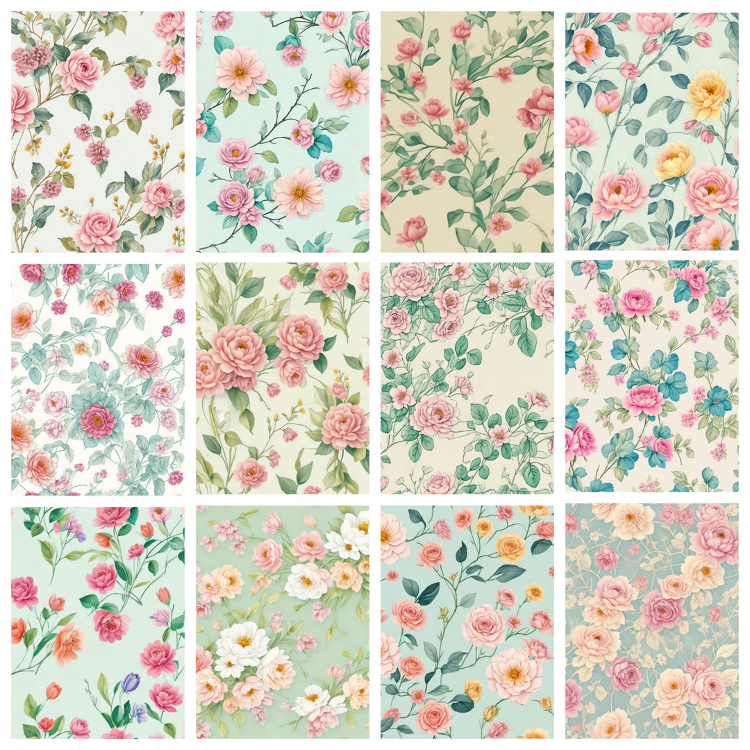 Summer Floral Digital Paper - SEAMLESS - Summer Watercolor Flower ...