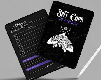Simple Gothic Self Care Planner Dark Witchy Digital Planner iPad Goodnotes Planner Journal Fitness Selfcare Wellness Journal