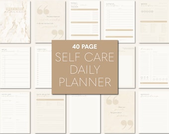 Planificador de autocuidado simple Digital Beige Boho Planificador digital imprimible iPad Goodnotes Planner Autocuidado