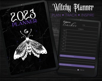 Witchy Digital Planner, Dark Witchy Monthly Weekly Digital Journal, Gothic Digital Scrapbook, Goodnotes iPad Journal and 2023 Planner