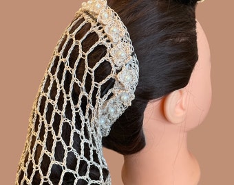 Snood for Hair - Hair Net With Beads-vintage Snood With