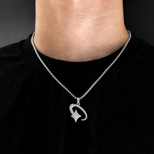 Shooting Star Chain Silver | 2,5mm Box Chain | Shooting Star Pendant | Silver Necklace Men | Chain with Pendant | Space Chain Men