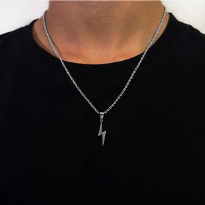 Chaîne éclair pour hommes | Collier Flash en Argent | Chaîne torsadée minimaliste de 2 mm | Bijoux en argent pour hommes | Chaîne Streetwear Homme | Idée cadeau
