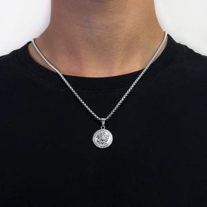 Medusa Chain Silver Men | Medusa Necklace Pendant | Medusa Medallion | Snake Head Chain | Greek Mythology | 2,5mm Box Chain with Pendant