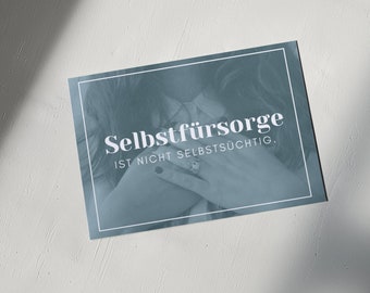 Template postcard “Self-care is not selfish”