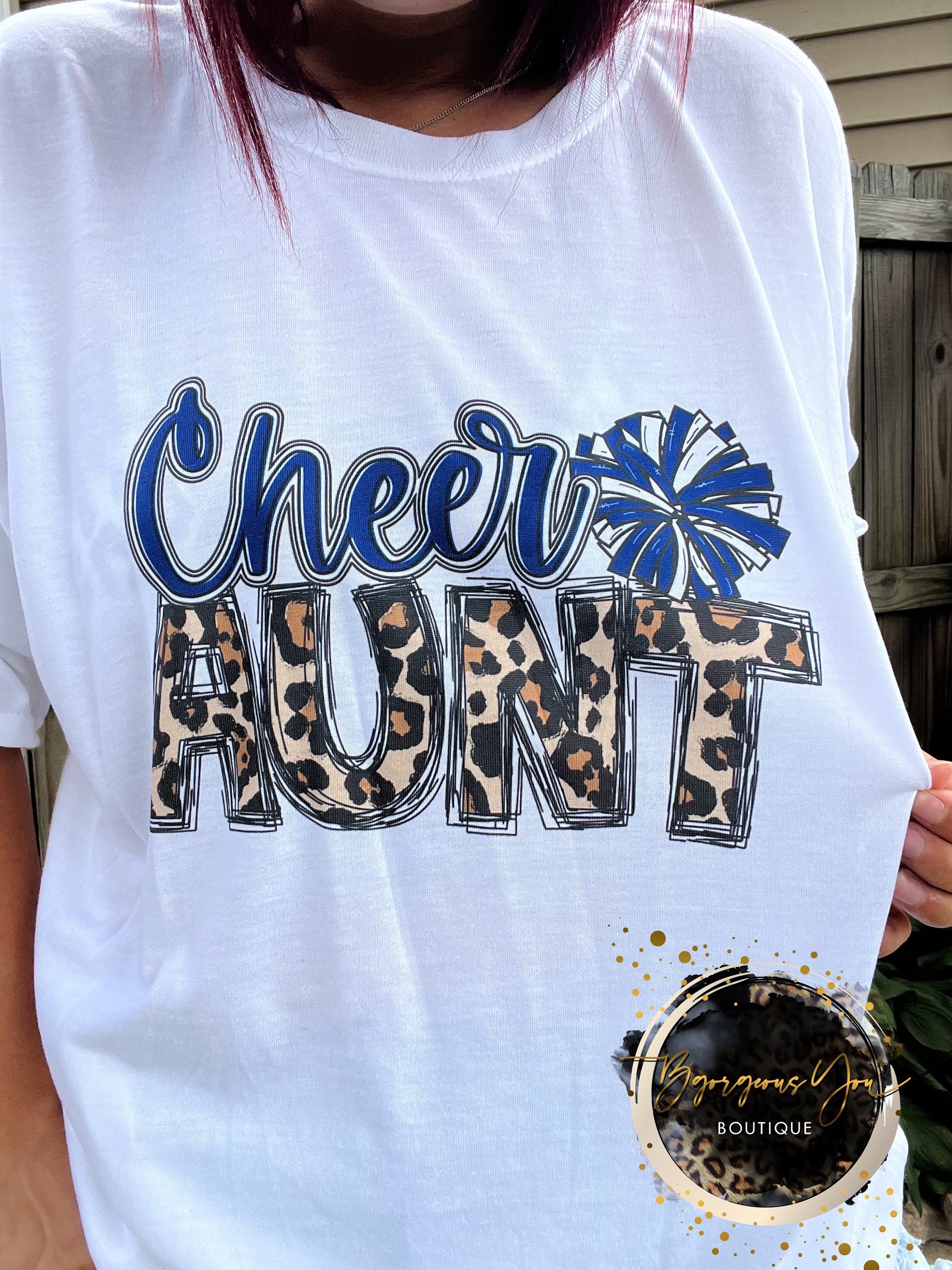 Cheer Aunt Sublimation Tee | Cheer Aunt Tshirts | Shirts for Cheer Practice  | Cheeleader & Cheer Pride Shirts | Proud Aunt Tee | Cheer Tee