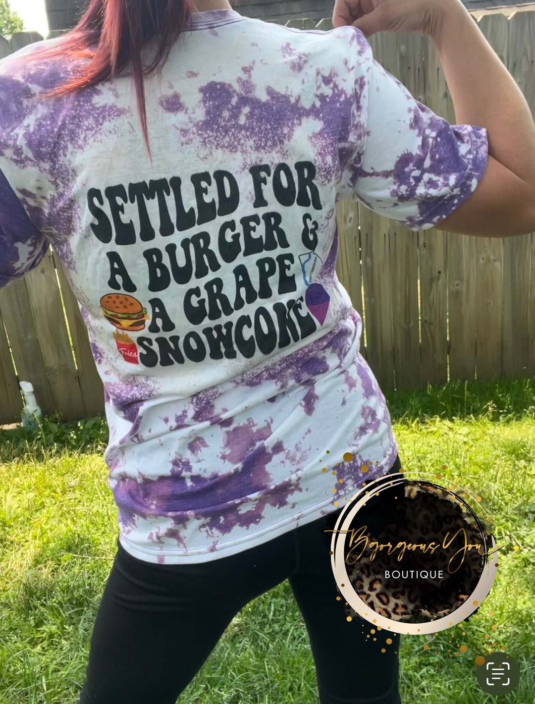 Settled for a Burger & a Grape Snowcone Tee, Concert Tshirts, Country