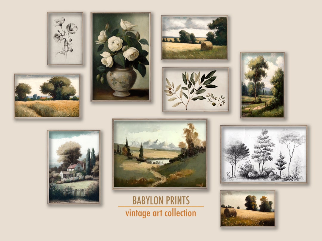 Vintage French Country Gallery Wall Art PRINTABLE SET of 10, Dıgıtal ...