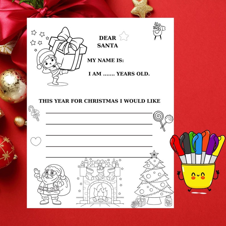 Letter to Santa Coloring Page Printable - Il 794xN.5498272167 Jk33 