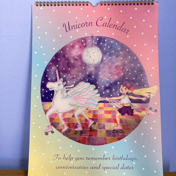 Eeuwigdurende Unicorn kalender, eeuwigdurende kalender, eeuwigdurende verjaardagskalender, verjaardagscadeau planner, verjaardagsdatums